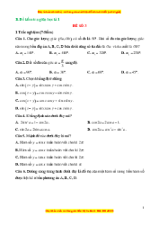Đề thi giữa kì 1 Toán 11 Kết nối tri thức (đề 3)