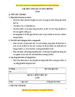 Giáo án Bài 22 Khoa học lớp 4 (Cánh diều): Chuỗi thức ăn