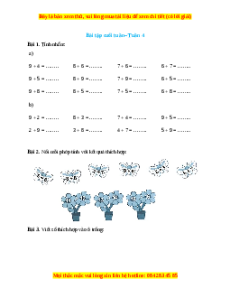 Bài tập cuối tuần Toán lớp 2 Tuần 4 Cánh diều (có lời giải)