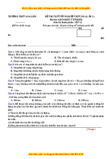 Đề thi thử Vật Lí trường Kim Liên năm 2021