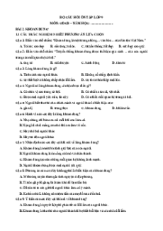 Câu hỏi ôn tập + Đề kiểm tra GDCD 9 Bài 2 (chung cho ba sách)