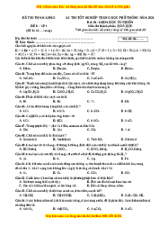 Đề Tốt nghiệp Hóa học 2024 theo đề tham khảo (Đề 8)