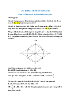 Các dạng toán ôn thi vào lớp 10 có lời giải