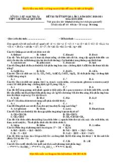 Đề thi thử Hóa Học trường Chuyên Lê Quý Đôn năm 2021