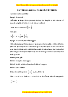 Lý thuyết Ôn tập: So sánh hai phân số (tiếp theo) Toán 5