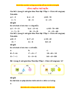 Giải Sgk Toán lớp 3 Bài 3: Cộng nhẩm, trừ nhẩm (Chân trời sáng tạo)