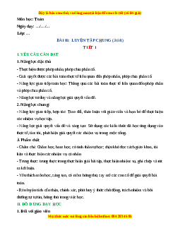 Giáo án Luyện tập chung Toán lớp 4 Kết nối tri thức