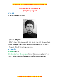 Tác giả - tác phẩm Bài 3: Giao cảm với thiên nhiên Ngữ văn 10 Chân trời sáng tạo