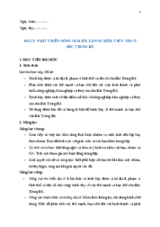 Giáo án Bài 21 Địa lí 12 Cánh diều: Phát triển nông nghiệp, lâm nghiệp và thuỷ sản ở Bắc Trung Bộ