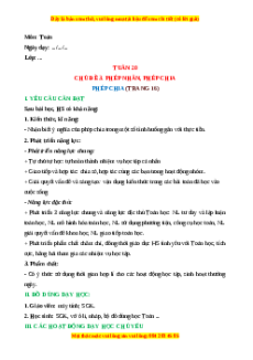 Giáo án Phép chia Toán lớp 2 Cánh diều