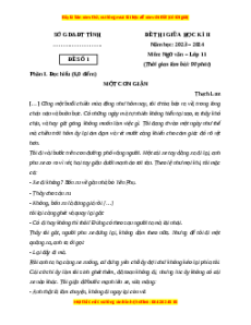 Đề thi giữa kì 2 Ngữ văn 11 Chân trời sáng tạo (Đề 1)