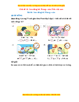 Giải Sgk Toán lớp 3 Bài 66: Xem đồng hồ. Tháng - năm (Kết nối tri thức)