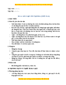 Giáo án Góc nhỏ yêu thương Tiếng Việt 2 Chân trời sáng tạo