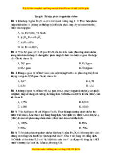 Trắc nghiệm Bài tập phản ứng nhiệt nhôm Hóa học 9