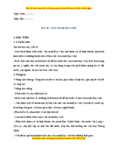 Giáo án Bài 18 Lịch sử 10 Chân trời sáng tạo (2024): Văn minh Đại Việt