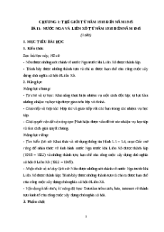 Giáo án Bài 1 Lịch sử 9 Cánh diều: Nước Nga và Liên Xô từ năm 1918 đến năm 1945