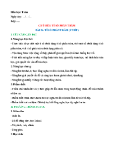 Giáo án Toán lớp 5 Chân trời sáng tạo Học kì 2