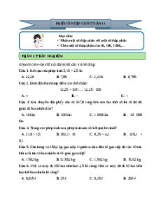 Bài tập cuối tuần Toán lớp 5 Cánh diều Tuần 11