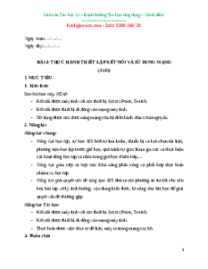 Giáo án Chủ đề B Bài 3 Tin học 12 Cánh diều: Thực hành thiết lập kết nối và sử dụng mạng