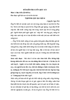 Đề thi giữa kì 1 Ngữ văn 12 Chân trời sáng tạo (Đề 3)