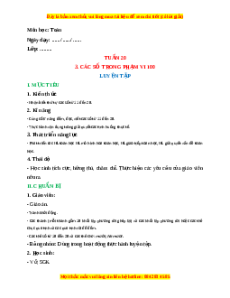 Giáo án Luyện tập Toán lớp 1 Cánh diều