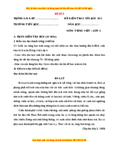 Đề thi cuối kì 2 Tiếng Việt lớp 3 Chân trời sáng tạo (Đề 8)