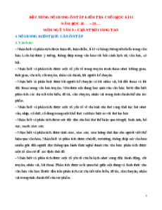 Đề cương ôn tập Cuối kì 2 Ngữ văn 9 Chân trời sáng tạo