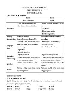 Đề cương ôn tập Giữa kì 2 Tiếng Anh 6 Friends plus