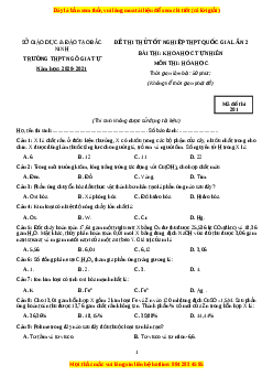 Đề thi thử Hóa Học trường Ngô Gia Tự năm 2021