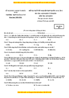 Đề thi thử Hóa Học trường Ngô Gia Tự năm 2021