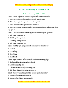 Bộ Trắc nghiệm Ngữ văn 6 Chân trời sáng tạo (cả năm) có đáp án