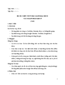 Giáo án Bài E6: Chèn YouTube, Calendar, Drive và Collapsible group Tin học 12 Chân trời sáng tạo