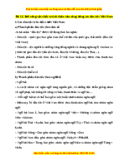 Lý thuyết Lịch sử 10 Kết nối tri thức Bài 13: Đời sống vật chất và tinh thần của cộng đồng các dân tộc Việt Nam