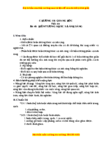 Giáo án Hiện tượng khúc xạ ánh sáng Vật lí 9