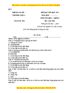 Đề thi cuối kì 2 Tin học 8 Cánh diều (Đề 3)