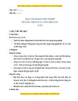 Giáo án Bài 3 Lịch sử 8 Kết nối tri thức (2024): Cách mạng công nghiệp