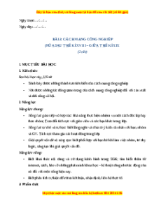 Giáo án Bài 3 Lịch sử 8 Kết nối tri thức (2024): Cách mạng công nghiệp