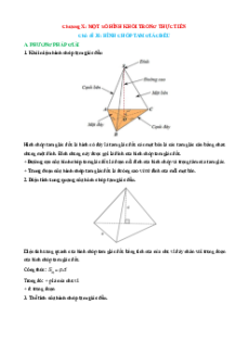 Chuyên đề Một số hình khối trong thực tiễn lớp 8 (các dạng bài tập)