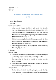 Giáo án Bài 18 Lịch sử 9 Chân trời sáng tạo: Việt Nam từ năm 1965 đến năm 1975