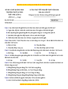 Đề thi thử tốt nghiệp Lịch sử trường THPT Lương Thế Vinh - Quảng Nam lần 1 năm 2024