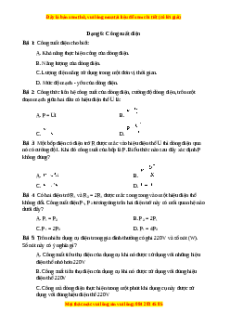 Trắc nghiệm Công suất điện Vật lí 9