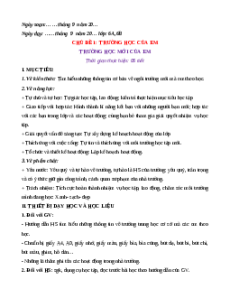 Giáo án Chủ đề 1. Trường học của em