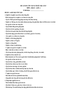 Đề cương Cuối kì 2 GDCD 6 Chân trời sáng tạo (có lời giải)