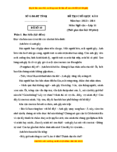 Đề thi cuối kì 2 Ngữ văn 11 Kết nối tri thức (Đề 10)