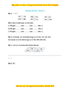 Bài tập cuối tuần Toán lớp 2 Tuần 27 Cánh diều (có lời giải)