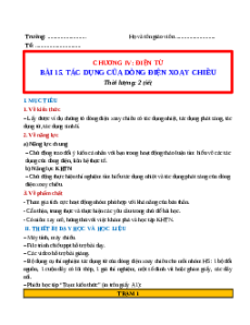 Giáo án Bài 13: Dòng điện xoay chiều Khoa học tự nhiên 9 Chân trời sáng tạo