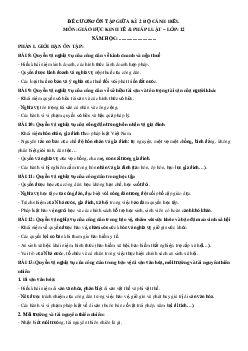 Đề cương ôn tập giữa học kì 2 Kinh tế pháp luật 12 Cánh diều