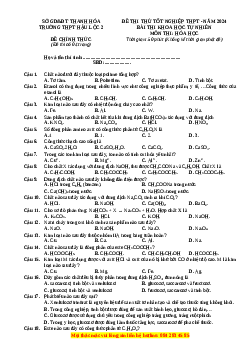 Đề thi thử tốt nghiệp Hóa học trường THPT Trần Phú - Hậu Lộc 2 lần 1 năm 2024