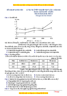 Đề thi thử Địa lí Sở Hưng Yên năm 2023