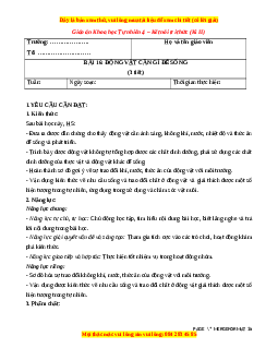 Giáo án Bài 16 Khoa học lớp 4 (Kết nối tri thức): Động vật cần gì để sống?
